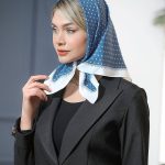 مینی اسکارف خال حالی آبی روشن