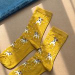 جوراب ساقدار چتیک Chetic طرح سگ زرد