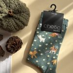 جوراب ساقدار چتیک Chetic طرح سگ و گل