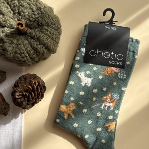 جوراب ساقدار چتیک Chetic طرح سگ و گل
