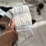 جوراب ساقدار پشمی لب چین طرح زنجیری
