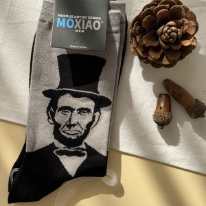 جوراب ساقدار مردانه هنری ماکسیائو moxiao طرح آبراهام لینکلن