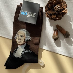 جوراب ساقدار مردانه هنری ماکسیائو moxiao طرح جورج واشنگتن