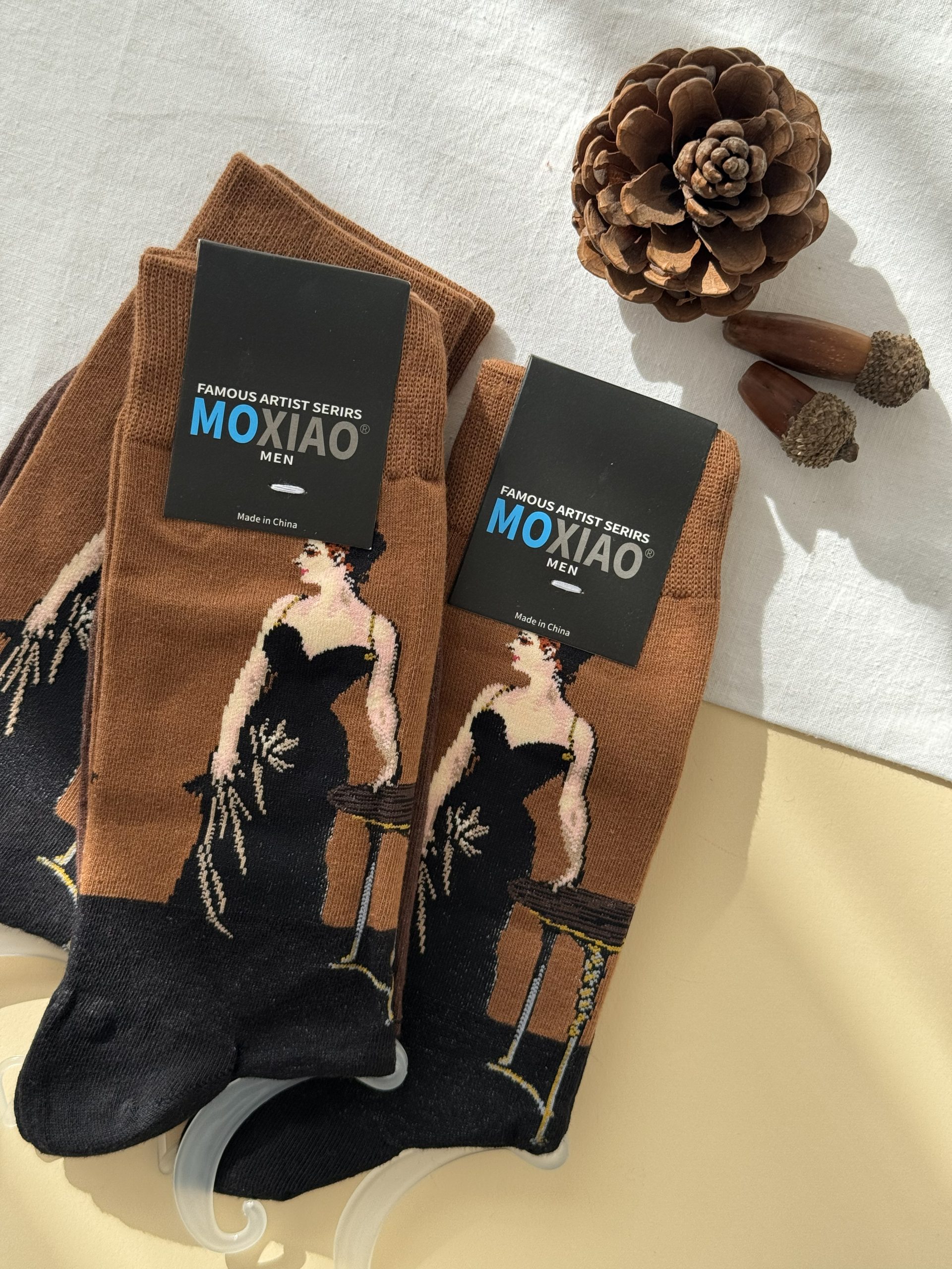 جوراب ساقدار مردانه هنری ماکسیائو moxiao طرح مهمانی