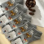 جوراب مچی هنری ماکسیائو moxiao طرح سگ طوسی
