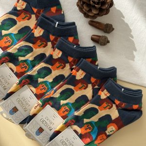 جوراب مچی هنری ماکسیائو moxiao طرح چهره ها
