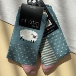 جوراب ساقدار زنانه چتیک Chetic طرح ببعی خالخالی آبی
