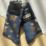 جوراب ساقدار زنانه چتیک Chetic طرح گاومیش و باغ گل