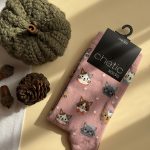 جوراب ساقدار زنانه چتیک Chetic طرح گربه پاپیونی