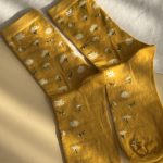 جوراب ساقدار زنانه چتیک Chetic طرح گل بابونه زمینه زرد