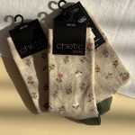جوراب ساقدار زنانه چتیک Chetic طرح گل زمینه کرم