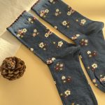 جوراب ساقدار زنانه چتیک Chetic طرح گلگلی سورمه ای