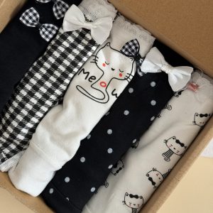 شورت فانتزی زنانه طرح گربه سفید مشکی