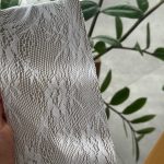 جوراب شلواری توری فیشنت زنانه طرح تک گل سفید و مشکی