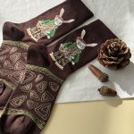 جوراب ساقدار زنانه هنری ماکسیائو moxiao طرح خرگوش قهوه ای