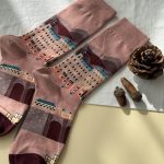 جوراب ساقدار زنانه هنری ماکسیائو moxiao طرح خونه صورتی