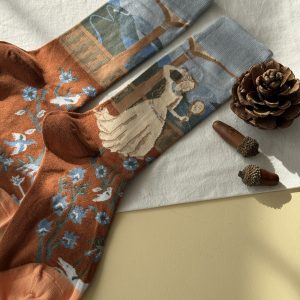 جوراب ساقدار زنانه ماکسیائو moxiao طرح دریاچه پرسپا