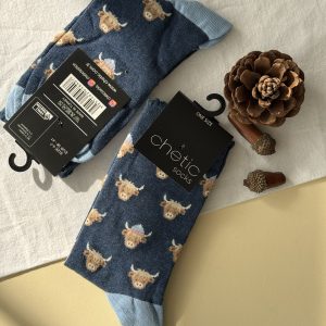 جوراب ساقدار زنانه چتیک Chetic طرح گاومیش سورمه ای