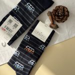 جوراب ساقدار مردانه چتیک Chetic طرح ون سورمه ای راه راه