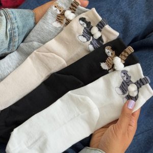 جوراب نیمساق گربه دو گیلاسه