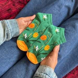 جوراب مچی هنری ماکسیائو moxiao طرح لاله