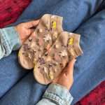 جوراب مچی هنری ماکسیائو moxiao طرح گل و پرنده