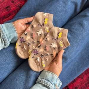 جوراب مچی هنری ماکسیائو moxiao طرح گل و پرنده