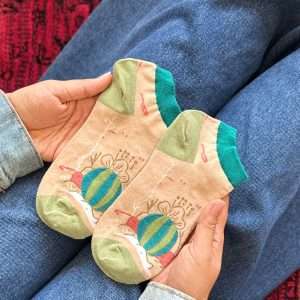 جوراب مچی هنری ماکسیائو moxiao طرح کاکتوس گلدار