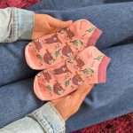 جوراب مچی هنری ماکسیائو moxiao طرح تنبل صورتی