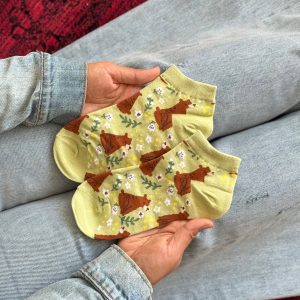جوراب مچی هنری ماکسیائو moxiao طرح خرس گلگلی