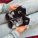 جوراب مچی هنری ماکسیائو moxiao طرح گربه مشکی