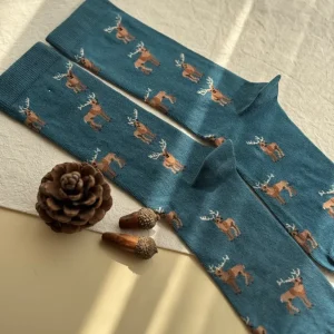 جوراب ساقدار مردانه چتیک Chetic طرح گوزن آبی